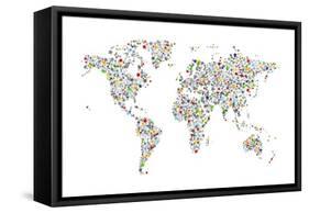 Stars Map of the World Map-Michael Tompsett-Framed Stretched Canvas