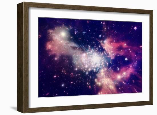 Stars of a Planet and Galaxy in a Free Space-Anatolii Vasilev-Framed Art Print