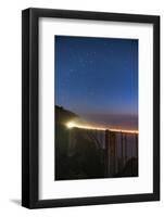 Stars over Big Sur's Bixby Creek Bridge near Monterey, California at night along the coast-David Chang-Framed Photographic Print