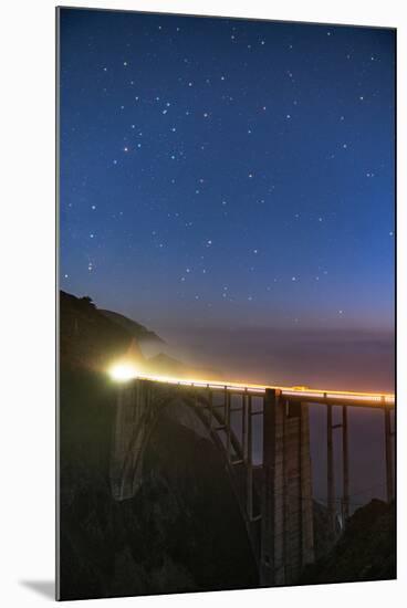 Stars over Big Sur's Bixby Creek Bridge near Monterey, California at night along the coast-David Chang-Mounted Photographic Print