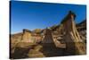 Stars over the Hoodoos in the Red Deer River Valley, Alberta, Canada-null-Stretched Canvas