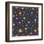 Stars Pattern-TashaNatasha-Framed Art Print