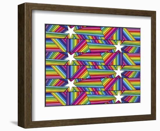 Stars Stripes B-Howie Green-Framed Giclee Print