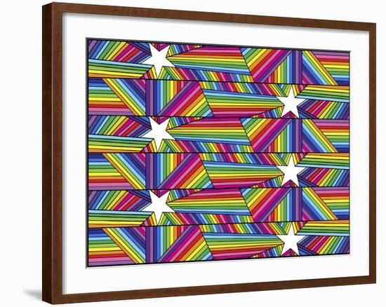 Stars Stripes B-Howie Green-Framed Giclee Print