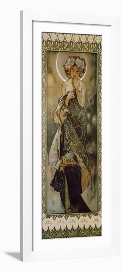 Stars: the Moon, 1902. (Version B)-Alphonse Mucha-Framed Premium Giclee Print