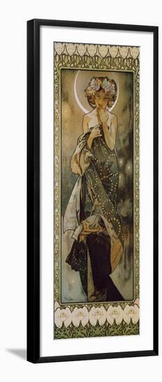 Stars: the Moon, 1902. (Version B)-Alphonse Mucha-Framed Premium Giclee Print