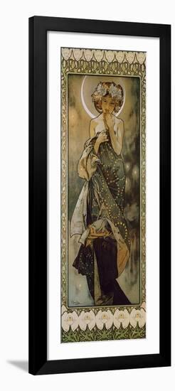 Stars: the Moon, 1902. (Version B)-Alphonse Mucha-Framed Premium Giclee Print