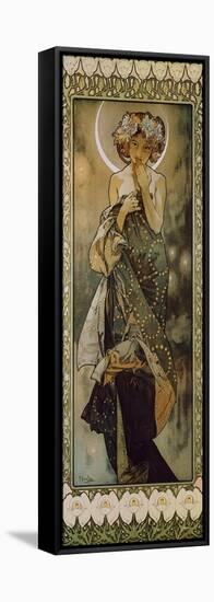 Stars: the Moon, 1902. (Version B)-Alphonse Mucha-Framed Stretched Canvas