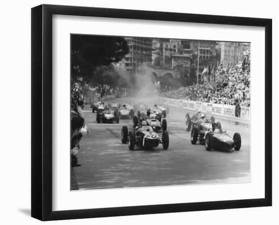 Start of 1961 Monaco Grand Prix, Stirling Moss in Car 20, Lotus 18 Who Won the Race-null-Framed Premium Photographic Print