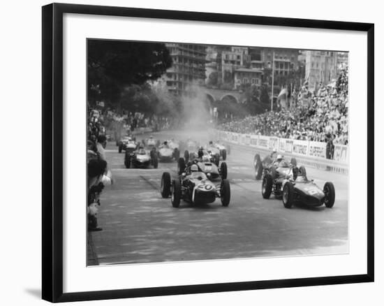 Start of 1961 Monaco Grand Prix, Stirling Moss in Car 20, Lotus 18 Who Won the Race-null-Framed Photographic Print