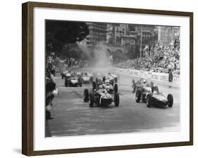 Start of 1961 Monaco Grand Prix, Stirling Moss in Car 20, Lotus 18 Who Won the Race-null-Framed Photographic Print