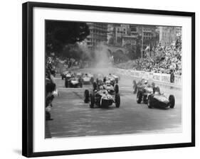 Start of 1961 Monaco Grand Prix, Stirling Moss in Car 20, Lotus 18 Who Won the Race-null-Framed Photographic Print