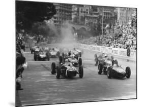Start of 1961 Monaco Grand Prix, Stirling Moss in Car 20, Lotus 18 Who Won the Race-null-Mounted Photographic Print