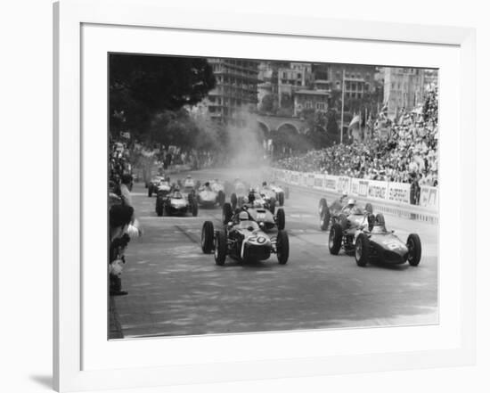 Start of 1961 Monaco Grand Prix, Stirling Moss in Car 20, Lotus 18 Who Won the Race-null-Framed Photographic Print