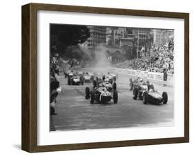 Start of 1961 Monaco Grand Prix, Stirling Moss in Car 20, Lotus 18 Who Won the Race-null-Framed Photographic Print