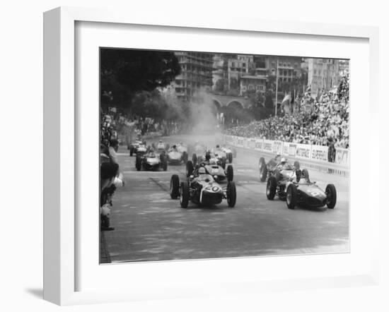 Start of 1961 Monaco Grand Prix, Stirling Moss in Car 20, Lotus 18 Who Won the Race-null-Framed Photographic Print