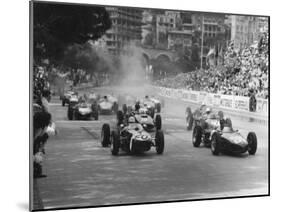 Start of 1961 Monaco Grand Prix, Stirling Moss in Car 20, Lotus 18 Who Won the Race-null-Mounted Photographic Print