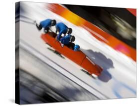 Start of a 4-Man Bobsled Team in Action, Torino, Italy-Chris Trotman-Stretched Canvas