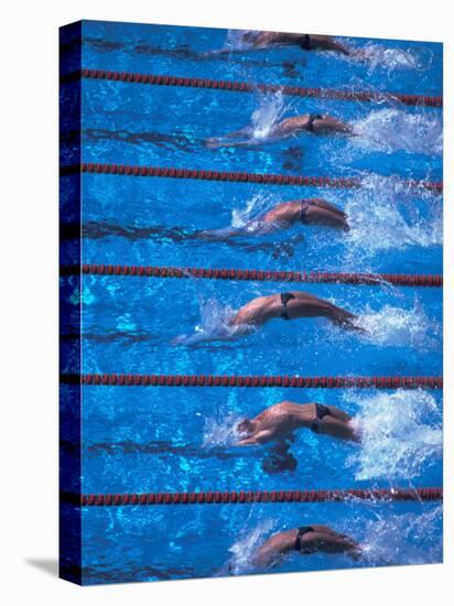 Start of a Men's Backstroke Swimming Race-Steven Sutton-Stretched Canvas