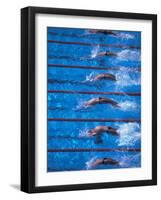 Start of a Men's Backstroke Swimming Race-Steven Sutton-Framed Photographic Print