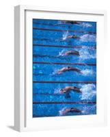 Start of a Men's Backstroke Swimming Race-Steven Sutton-Framed Photographic Print