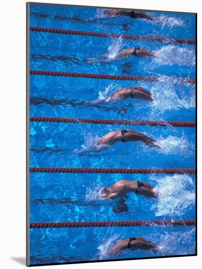 Start of a Men's Backstroke Swimming Race-Steven Sutton-Mounted Photographic Print