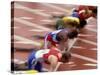 Start of a Mens 100M Race-Paul Sutton-Stretched Canvas
