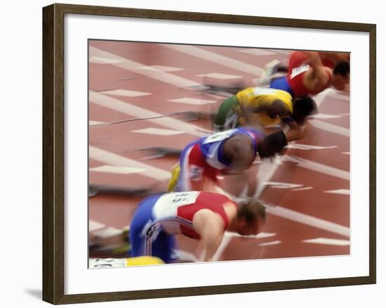 Start of a Mens 100M Race-Paul Sutton-Framed Photographic Print