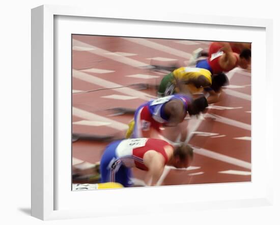 Start of a Mens 100M Race-Paul Sutton-Framed Photographic Print