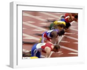 Start of a Mens 100M Race-Paul Sutton-Framed Photographic Print