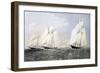 Start of Great Atlantic Race (America's Cup) in December, 1866, Color Lithograph by Dutton, 1867-null-Framed Giclee Print