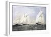 Start of Great Atlantic Race (America's Cup) in December, 1866, Color Lithograph by Dutton, 1867-null-Framed Giclee Print