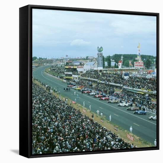 Start of the 1966 Le Mans 24 hours race-null-Framed Stretched Canvas