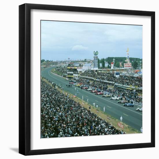 Start of the 1966 Le Mans 24 hours race-null-Framed Premium Photographic Print