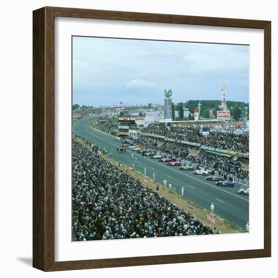 Start of the 1966 Le Mans 24 hours race-null-Framed Photographic Print