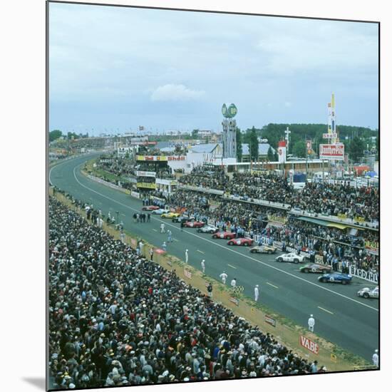 Start of the 1966 Le Mans 24 hours race-null-Mounted Photographic Print