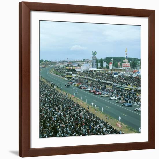 Start of the 1966 Le Mans 24 hours race-null-Framed Photographic Print