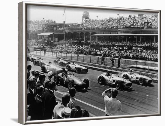Start of the British Grand Prix, Aintree, Liverpool, 1955-null-Framed Photographic Print