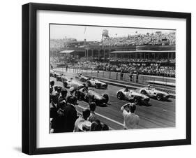 Start of the British Grand Prix, Aintree, Liverpool, 1955-null-Framed Photographic Print