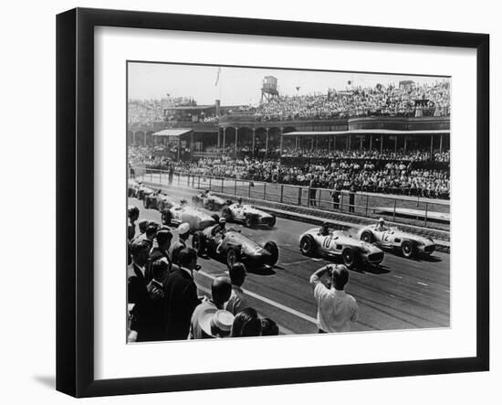 Start of the British Grand Prix, Aintree, Liverpool, 1955-null-Framed Photographic Print