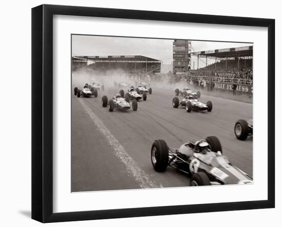 Start of the British Grand Prix at Siverstone, 1965-null-Framed Premium Photographic Print