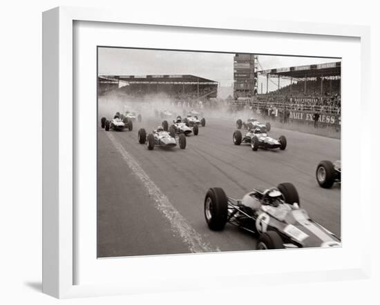 Start of the British Grand Prix at Siverstone, 1965-null-Framed Premium Photographic Print
