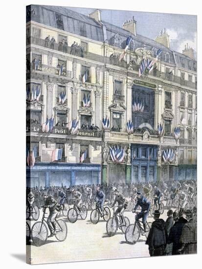 Start of the Paris-Brest-Paris Cycle Race, 1891-F Meaulle-Stretched Canvas