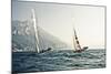 Start of the yachting regatta Centomiglia in 2012 in front of the harbour of Bogliaco, Lake Garda, -Rasmus Kaessmann-Mounted Photographic Print