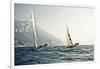 Start of the yachting regatta Centomiglia in 2012 in front of the harbour of Bogliaco, Lake Garda, -Rasmus Kaessmann-Framed Photographic Print