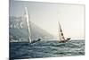 Start of the yachting regatta Centomiglia in 2012 in front of the harbour of Bogliaco, Lake Garda, -Rasmus Kaessmann-Mounted Photographic Print