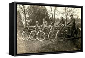 Start of Vintage Bicycle Race-null-Framed Stretched Canvas
