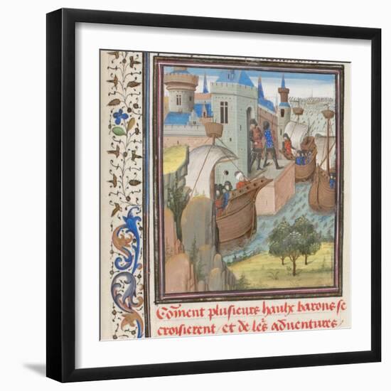 Start to the Fourth Crusade, Miniature from the Historia by William of Tyre, 1460s-null-Framed Giclee Print