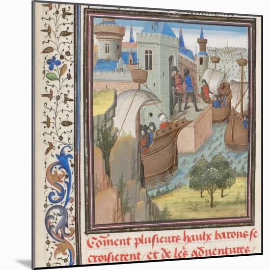 Start to the Fourth Crusade, Miniature from the Historia by William of Tyre, 1460s-null-Mounted Giclee Print