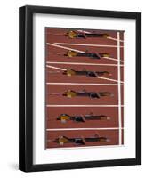 Starting Blocks for the Start of a Sprint Race-Paul Sutton-Framed Premium Photographic Print